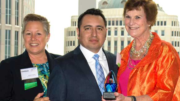 LEFT TO RIGHT: Debbie Fahmie, FAAE Vice President and Fine Arts Coordinator, Osceola County Public Schools; Pablo Remonsellez, Education and Community Arts Manager, Brevard Cultural Alliance; and Dr. Mary Palmer, FAAE Founder and Community Arts Leader. (Bob O'Lary image)