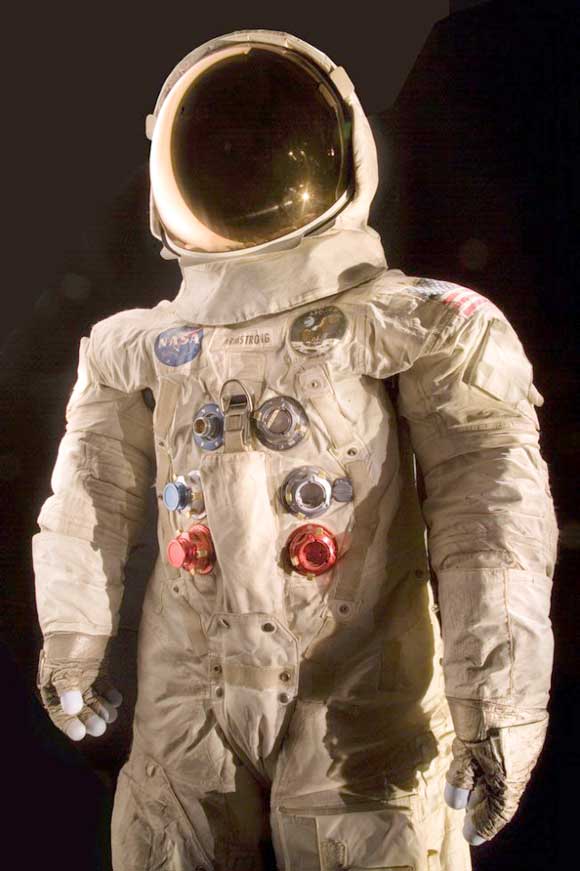 This handout photo provided by the National Air and Space Museum, Smithsonian Institution shows the spacesuit worn by astronaut Neil Armstrong, Commander of the Apollo 11 mission, which landed the first man on the moon on July 20, 1969. 