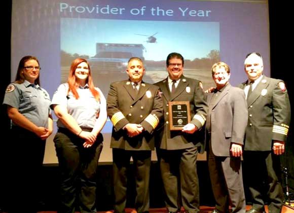 On hand to accept this prestigious award for Brevard County Fire Rescue was Fire Chief Mark Schollmeyer, Medical Director Dr. John McPherson, Assistant Chief Brad Hall, Stephanie Cotton, Francesca Basinger and Orlando Dominguez. (BCFR image)