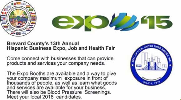 The Hispanic Chamber of Commerce of Brevard County, in partnership with the City of Palm Bay, will host its 13th annual Hispanic Business Expo, Job and Health Fair.