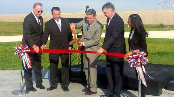 KSC Director Bob Cabana and Center Planning and Development Director Scott Colloredo marked the completion with a ceremonial ribbon-cutting on Friday.