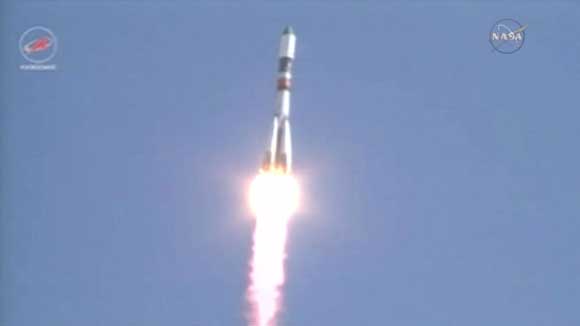 Carrying more than 6,100 pounds of food, fuel, and supplies for the International Space Station crew, the unpiloted ISS Progress 60 cargo craft launched at 12:55 a.m. EDT (10:55 p.m. local time in Baikonur) from the Baikonur Cosmodrome in Kazakhstan. (NASA image)