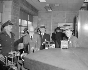 In 1943, Orville Wright (third from left in straw hat) visited the Aircraft Engine Research Laboratory in Cleveland, now known as NASA's Glenn Research Center. (NASA.gov image)