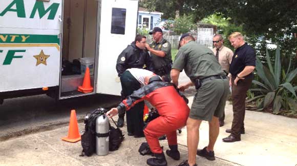 The Sheriff's Homicide unit, Crime Scene Investigators and Dive Team are investigating the circumstances surrounding the incident, according to Cpl. Dave Jacobs of the Brevard County Sheriff's Office. (SpaceCoastDaily.com image)