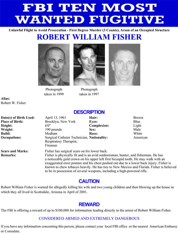  FBI MOST WANTED Robert William Fisher Has Ties In Florida 