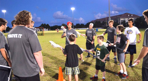 Florida Tech men’s lacrosse is partnering with a new local initiative called For the Love of Lax. The program, which is free of cost for all campers, teaches the game of lacrosse to special needs individuals while integrating them with kids without disabilities. (Florida Tech image)