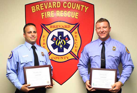 PHOTO OF THE DAY: Brevard County Fire Rescue held a ceremony for Kristopher Blanc and Anthony Curtis, who were promoted to Lieutenant on Thursday at the Fire Rescue Center in Rockledge. (BCFR image)