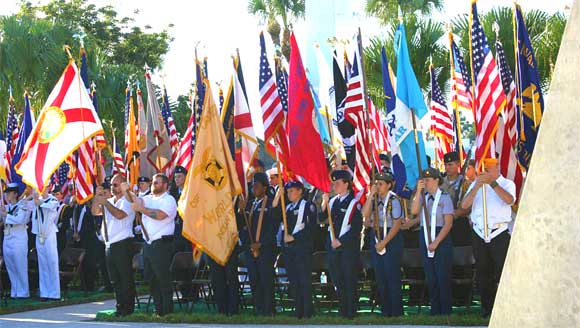 The Military Order of World Wars Space Coast-Indian River Chapter held their 33rd Annual Veterans Memorial Service and Massing of the Colors on Veterans Day on the Eastern Florida State College Cocoa Campus. (Steve Wilson image)