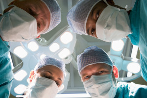 Low Angle View Of Four Surgeons