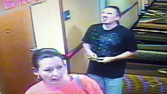 The Palm Bay Police Department is requesting assistance in identifying the suspects pictured in the above image in reference to the theft of money from a coin-operated machine. (Palm Bay police image)