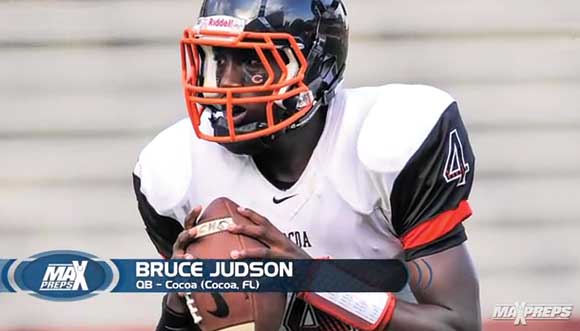 ATHLETE: QB Bruce Judson of the Cocoa Tigers missed two games due to injury in 2015 but still managed to generate 2,104 total yards and accounted for 28 touchdowns. Judson, who will be back for the Tigers next season, was selected as the first team All-State QB in Class 4A. 