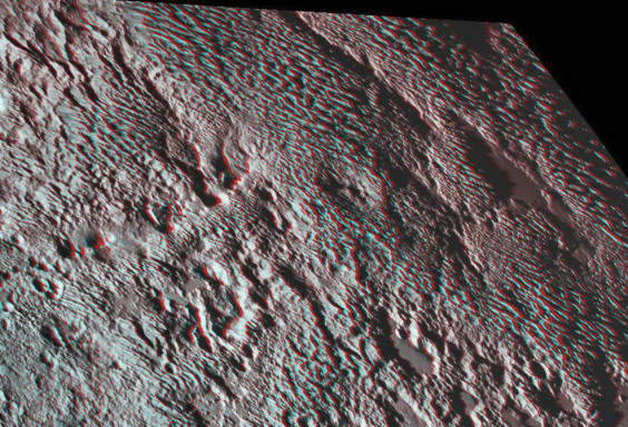 One of the strangest landforms spotted by NASA’s New Horizons spacecraft when it flew past Pluto last July was the “bladed” terrain just east of Tombaugh Regio, the informal name given to Pluto’s large heart-shaped surface feature. (NASA.gov image)