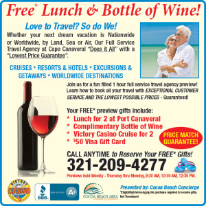 Free Lunch and Wine ad