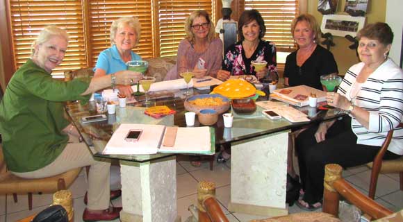 Event committee approves Margarita recipe for Parrothead event! From left: Marcia Macy, Fran Galey, Diane Cole Chasick, Teresa McNeight, Pat Honiwill and Ann Anthony.