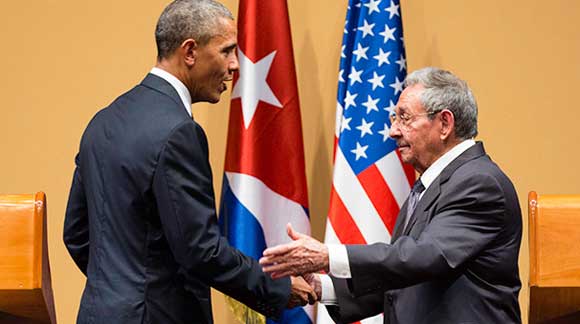 This week, I joined many fellow sensible Americans who voiced their disgust over President Barak Obama's appeasement of Cuba. Our President's penchant for supporting brutal regimes (Cuba, Iran) over traditional allies (Israel) was highlighted this week by his visit with Raul Castro in Cuba. (Whitehouse.gov image)