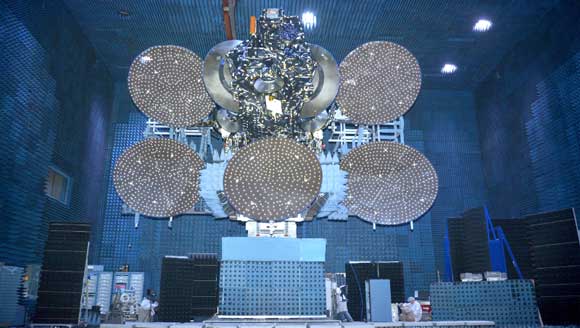 Space Systems Loral (SSL) announced Monday that the JCSAT-14 satellite, which it designed and built for SKY Perfect JSAT, arrived at the Cape Canaveral Air Force Station in Brevard County, where it will launch aboard a SpaceX Falcon 9 launch vehicle. (Image for Space Coast Saily)