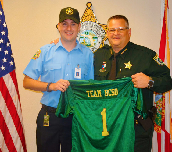 Gregory Matthews, one of the new BCSO recruits. On April 8, the Brevard County Sheriff's Office held "Draft Day" for new recruits at the Eastern Florida State College Law Enforcement Academy. (BCSO image)