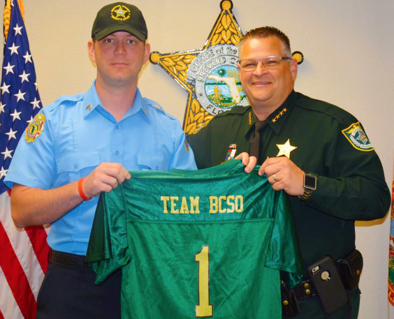 Peter Chamberland, one of the new BCSO recruits. On April 8, the Brevard County Sheriff's Office held "Draft Day" for new recruits at the Eastern Florida State College Law Enforcement Academy. (BCSO image)