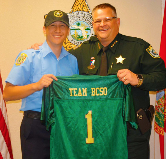 Shaun Hill, one of the new BCSO recruits. On April 8, the Brevard County Sheriff's Office held "Draft Day" for new recruits at the Eastern Florida State College Law Enforcement Academy. (BCSO image)