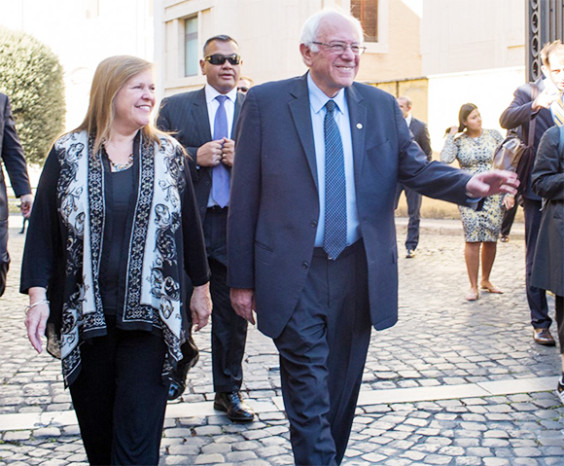 Pope Francis and Sen. Bernie Sanders met at the Vatican on Saturday. The meeting occurred at Domus Santa Marta, the pope’s residence. The senator and his wife, Jane, were overnight guests there after attending a conference on Friday at the Vatican on economic inequality and climate change. (BernieSanders.com image)