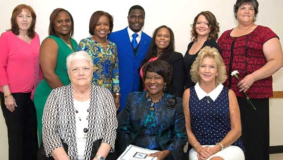 Mother's Day ay salute honorees included seated, left to right, R: G. Bonavito, E. Wilson and B. Thrower. Standing, left to right, Dr. P. Nellius-Guthrie, S. Brown, D. Sibley, M. Cadore, J. Dames, J. McClure and K. Heriquez. Not pictured. Mona Stephenson. (Image for Space Coast Daily)