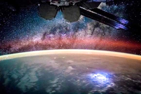 Astronauts aboard the International Space Station (ISS) see the world at night on every orbit — that’s 16 times each crew day. (NASA image)