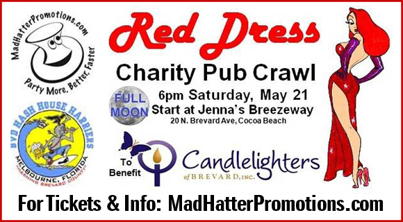 Don't miss the Full Moon Red Dress Charity Stroll on Saturday, May 21 that will benefit Candlelighters of Brevard.