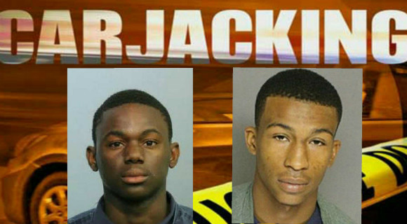 Two of the men have been identified as , Jermine Horne, 18 and Damarcus Paige, 17. Sanford police are actively searching for a third suspect in the carjacking and armed robbery. Horne appeared in court Sunday. He faces charges of armed carjacking, aggravated assault and contributing to the delinquency of a minor.(Sanford Police Image)