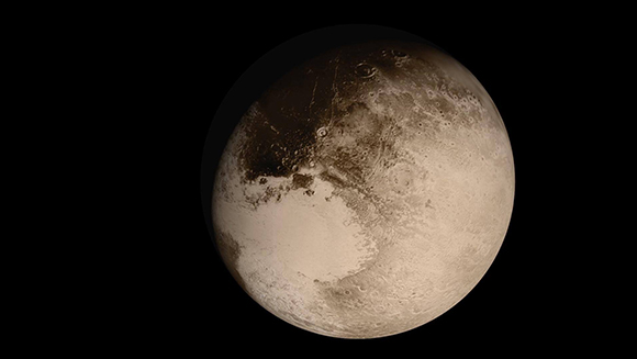 One year ago today, the New Horizons space probe passed 7,800 miles (12,500 km) above the surface of Pluto, becoming the first spacecraft to explore the dwarf planet and its moons. (NASA Image)