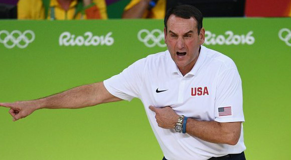 As the U.S. coach since 2005, Krzyzewski is 58-1 (a loss to Greece at the 2006 FIBA World) with 51 consecutive victories, including 23 in a row at the Olympics. The domination includes two Olympic gold medals and two FIBA World Cup gold medals.