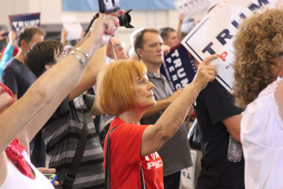 Donald Trump held a rally in Melbourne Tuesday night at Orlando Melbourne International Airport. (Steve Wilson/Space Coast Daily Image)