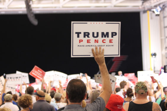 Donald Trump held a rally in Melbourne Tuesday night at Orlando Melbourne International Airport. (Steve Wilson/Space Coast Daily Image)