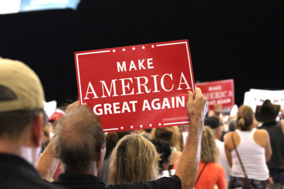 Donald Trump held a rally in Melbourne Tuesday night at Orlando Melbourne International Airport. (Steve Wilson/Space Coast Daily Image)