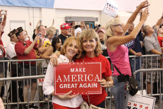 Donald Trump held a rally in Melbourne Tuesday night at Orlando Melbourne International Airport. (Steve Wilson/Space Coast Daily Image)