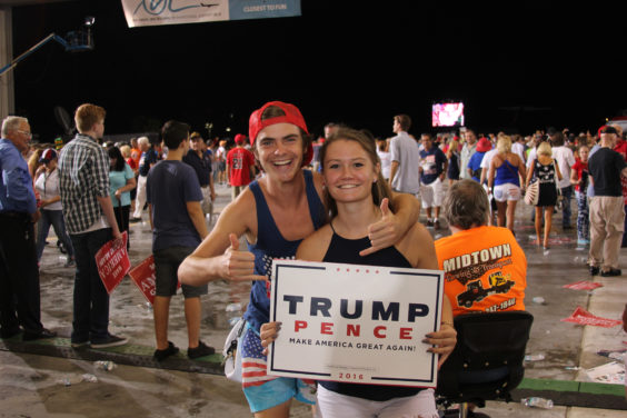 Donald Trump held a rally in Melbourne Tuesday night at Orlando Melbourne International Airport. (Steve Wilson/Space Coast Daily Image)