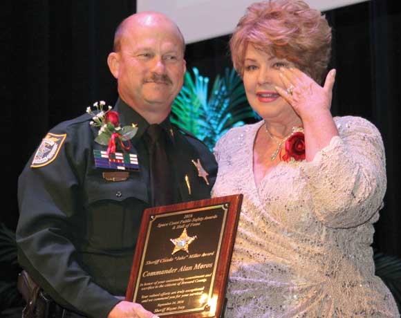 Alan Moros was honored with the Sheriff Jake Miller Award during the first annual Space Coast Public Service Awards & Hall of Fame Induction Gala at the King Center on September 24. The Space Coast Daily Awards Committee reviewed an incredible list of nominations and recognized more than 100 extraordinary Space Coast Public Servants during this very special event. (Steve Wilson image)