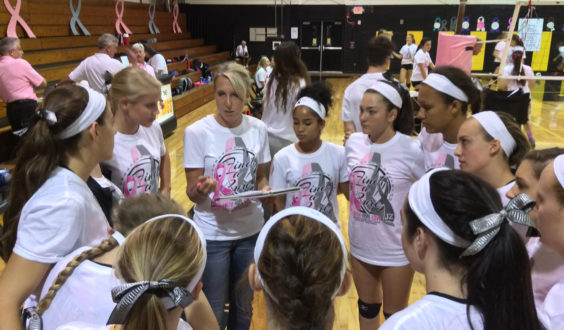 Merritt Island and Satellite volleyball squads raise awareness on cancer with a night dedicated to those affected by cancer and to promote awareness and raise funds. 