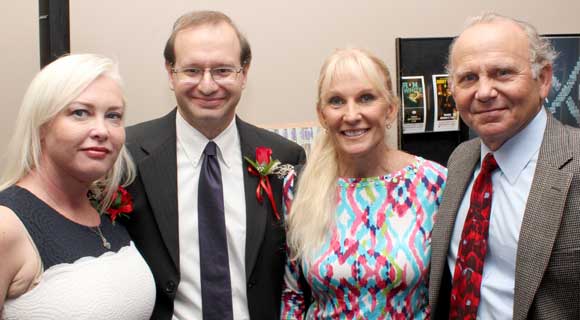 LEFT TO RIGHT: Cassie Harrison, Dr. Peter Pappas, Kerry Palermo and Space Coast Daily Editor-In-Chief Dr. Jim Palermo during the first annual Space Coast Public Service Awards & Hall of Fame Induction Gala at the King Center on September 24. The Space Coast Daily Awards Committee reviewed an incredible list of nominations and recognized more than 100 extraordinary Space Coast Public Servants during this very special event. (Steve Wilson image)