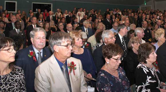 More than 800 people, including Legislative Award winner Tom Goodson, at left, packed the King Center on the campus of Eastern Florida State for the first annual Space Coast Public Service Awards & Hall of Fame Induction Gala on September 24. The Space Coast Daily Awards Committee reviewed an incredible list of nominations and recognized more than 100 extraordinary Space Coast Public Servants during this very special event. (Steve Wilson image)