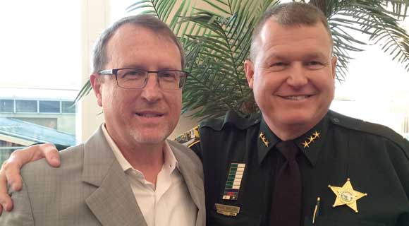 State Attorney Phil Archer, left, with Brevard County Sheriff's Chief Deputy Doug Waller during the first annual Space Coast Public Service Awards & Hall of Fame Induction Gala at the King Center on September 24. The Space Coast Daily Awards Committee reviewed an incredible list of nominations and recognized more than 100 extraordinary Space Coast Public Servants during this very special event. (Steve Wilson image)