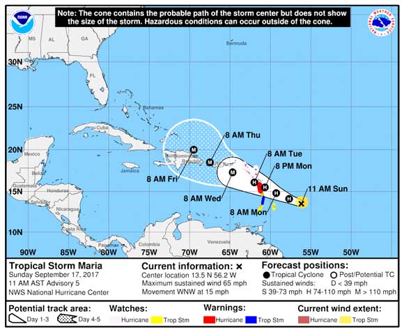 NHC: Maria Expected To Become Hurricane Later Today, Storm Tracking ...