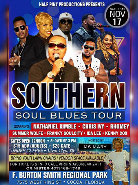 Southern Soul Blues Tour Set Nov. 17 at F. Burton Smith Regional Park ...