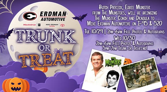 Trunk or Treat Festivities Eddie Munster Appearance Underway at