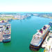 Disney, Royal Caribbean, Norwegian and Carnival Cruise Ships Lay at Berth at Port Canaveral