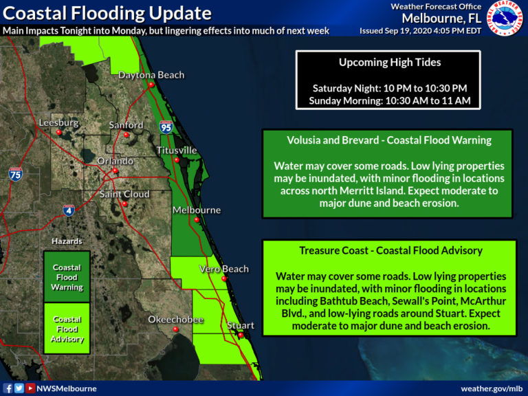 Coastal Flood Warning, High Surf Advisory in Effect for Brevard, Beware ...