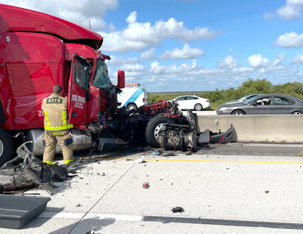 TRAFFIC ALERT: Semi vs. Dump Truck Crash Shuts Down Northbound I-95 in