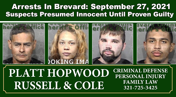 Arrests In Brevard County September 27 2021 Suspects Presumed Innocent Until Proven Guilty 2354