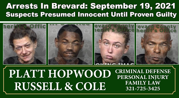 Arrests In Brevard County: September 19, 2021 – Suspects Presumed ...