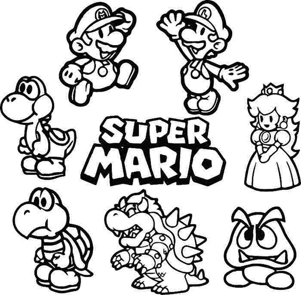 Super Mario Coloring Book: A Fabulous Coloring Book For Adults For  Relaxation And Stress Relief . Plenty Of Super Mario Illustrations coloring  pages
