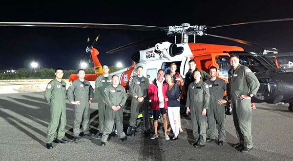 U.S. Coast Guard Jayhawk Helicopter Crew Rescues Two Mariners From ...